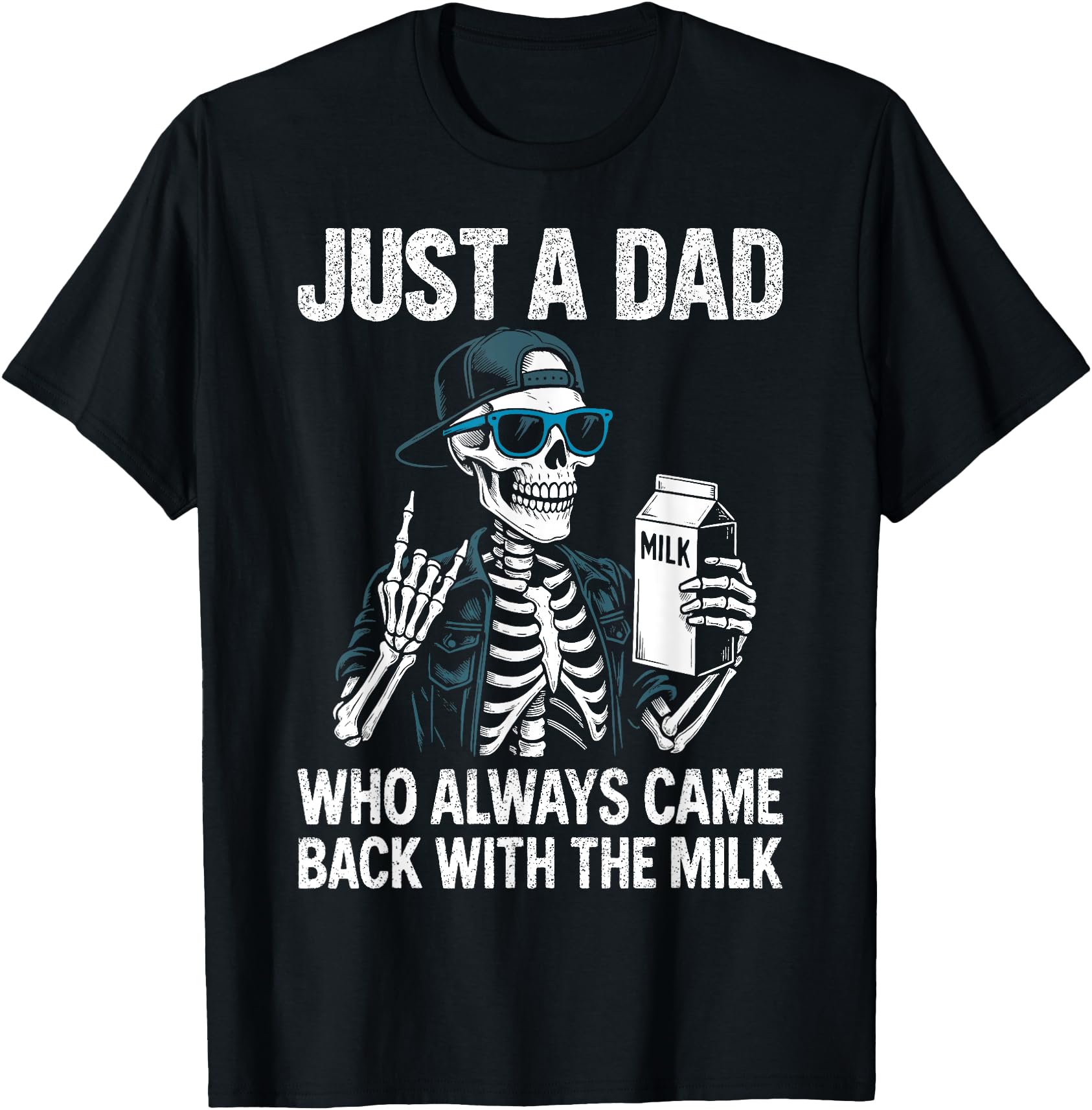Funny Skeleton Dad Milk Carton T-Shirt - Father's Day Gift