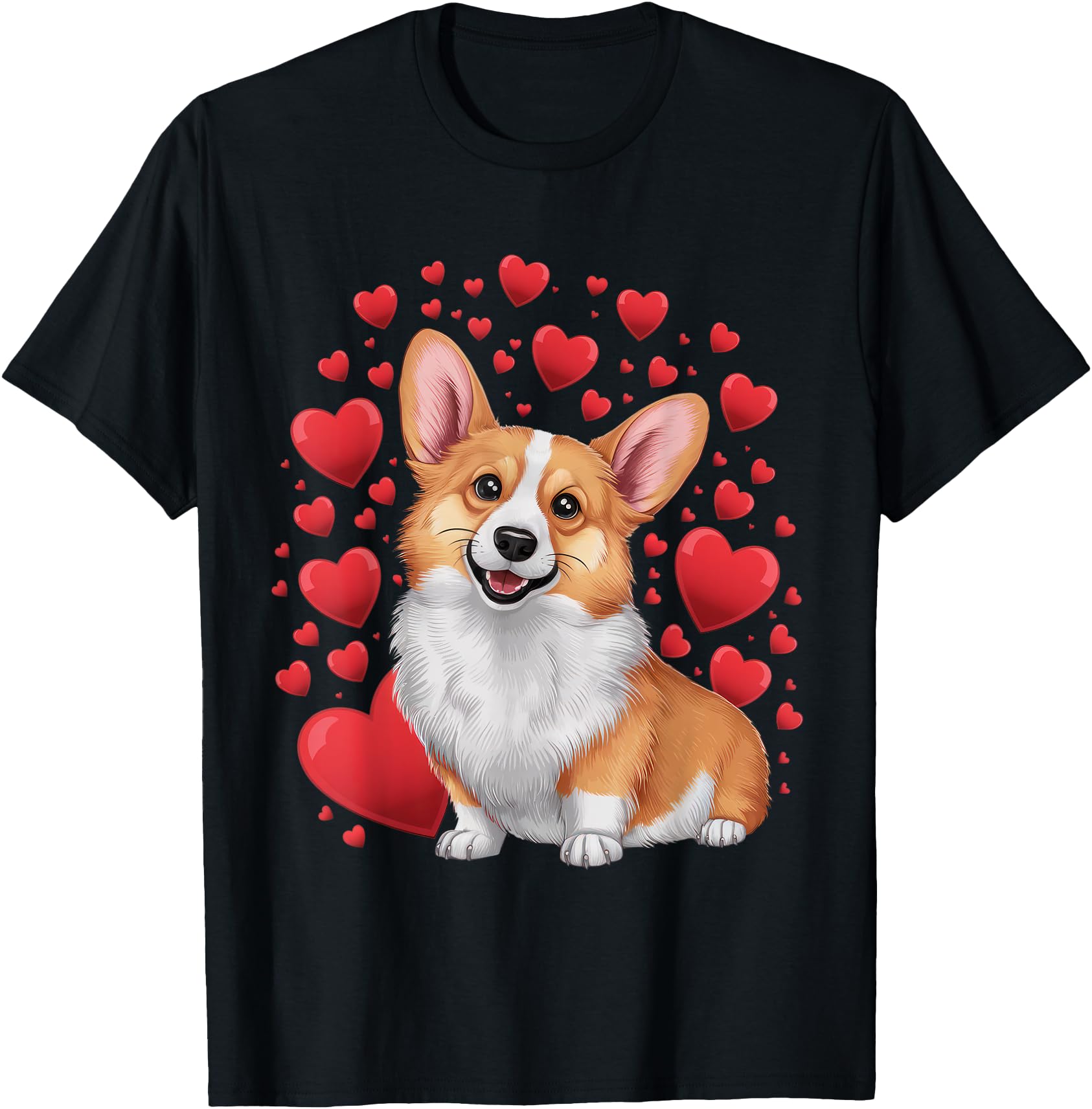 Cute Corgi Dog Valentine's Day Heart T-Shirt for Dog Lovers