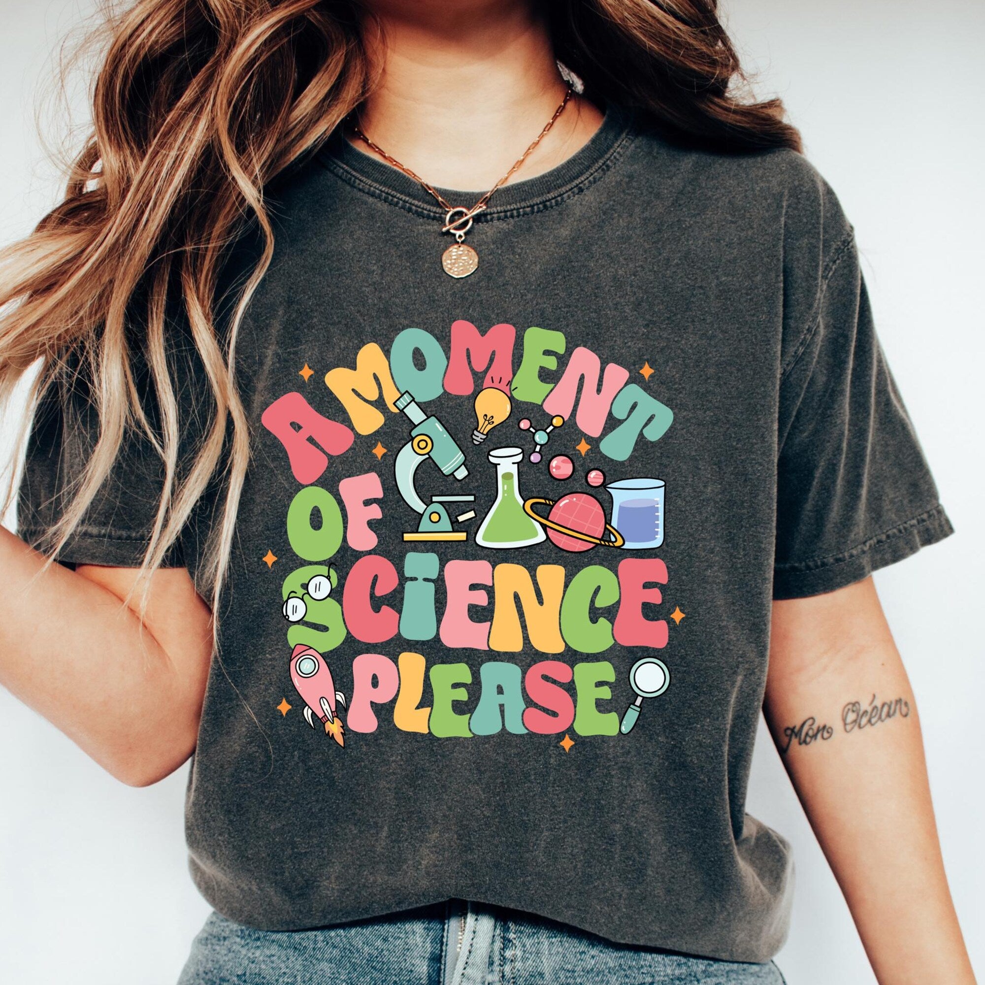 Comfort Colors Science Teacher Shirt, Back To School Doodle Tee, Retro Science Gift, Whimsical Illustrations