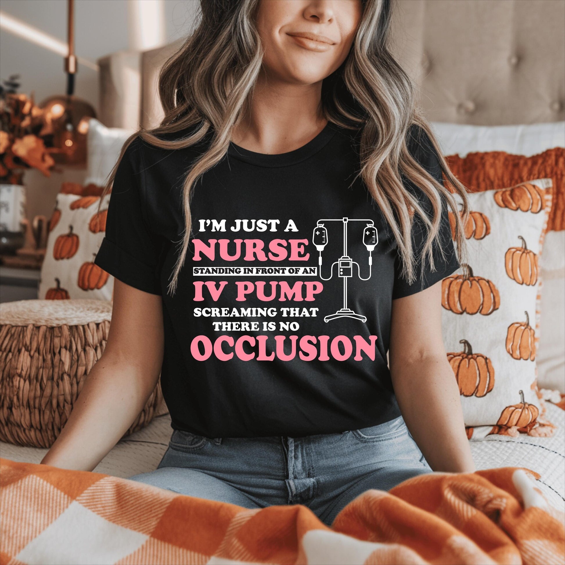 "I am just a Nurse" IV Pole Graphic T-Shirt | Unisex Softstyle Medical Staff Apparel