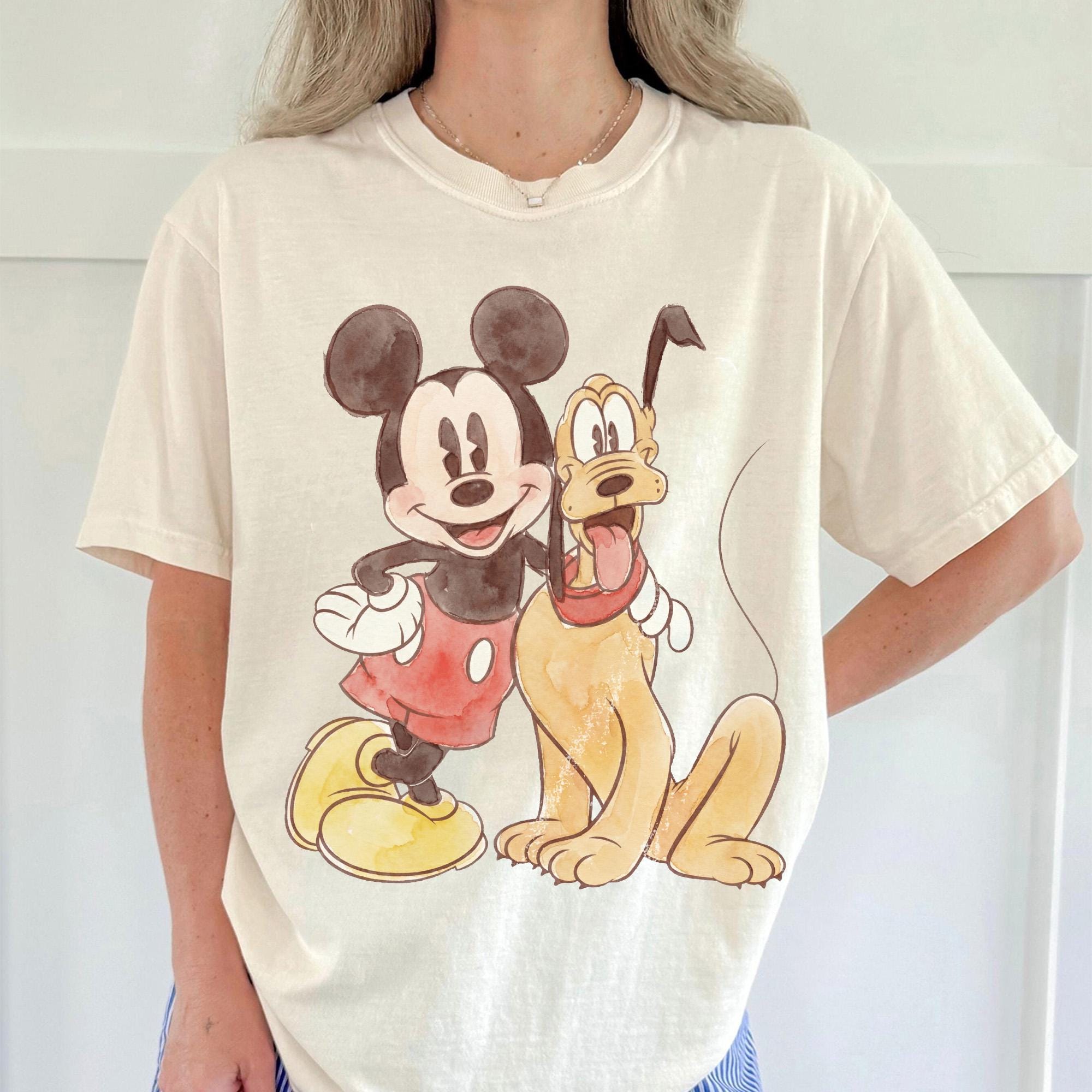 Whimsical Cartoon Mouse & Dog Friends Comfort Colors Shirt Family Vacation Trip Apparel