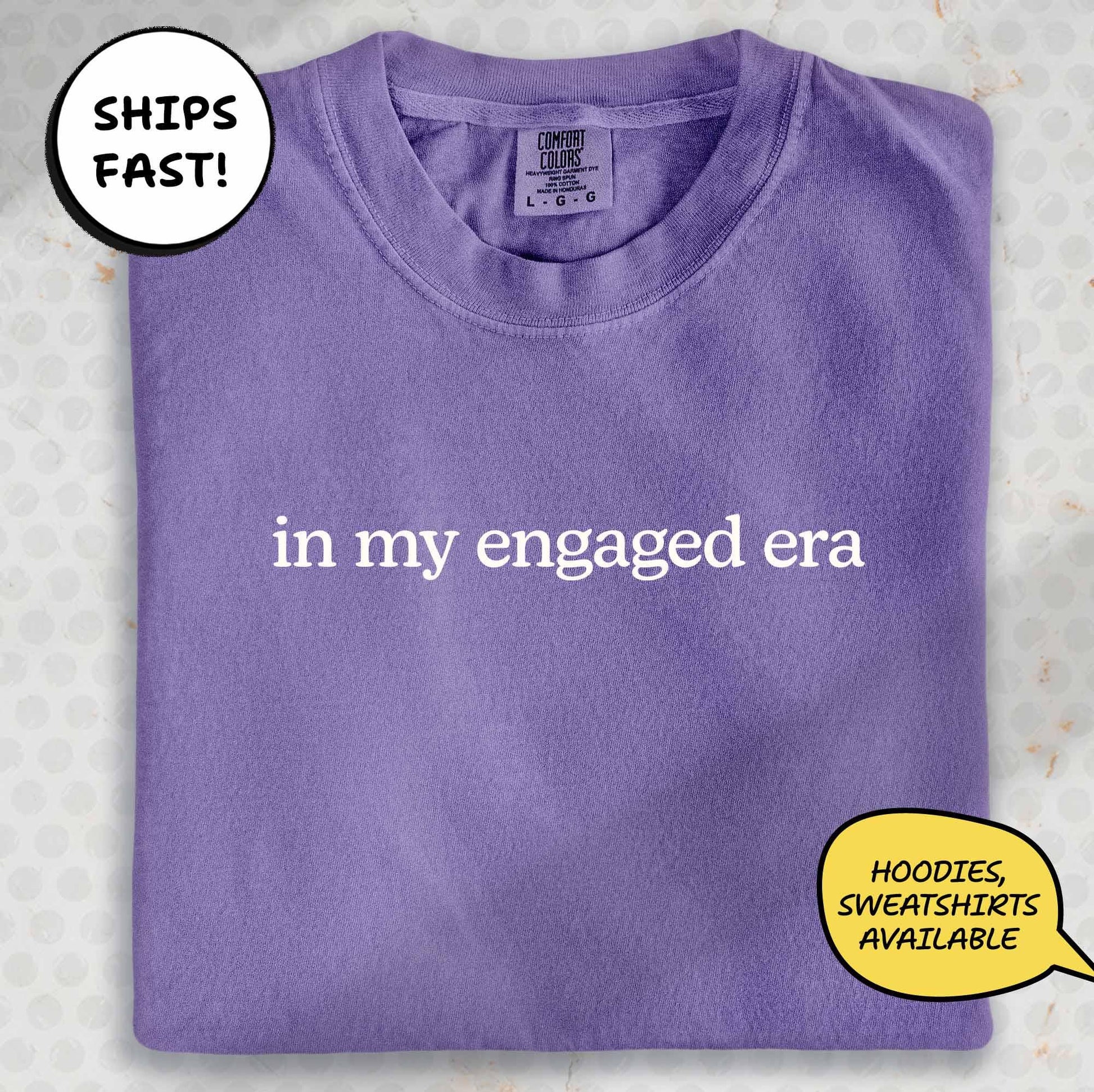 Just Engaged Bride Era Graphic Comfort Colors Future Mrs Gift